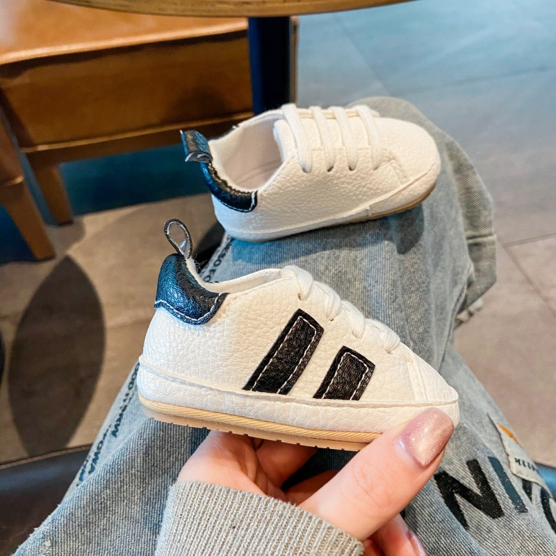 Giày tâp đi cho bé trai bé gái 0 - 12 tháng đế cao su chống trượt trượt 2 sọc thời trang cực đẹp