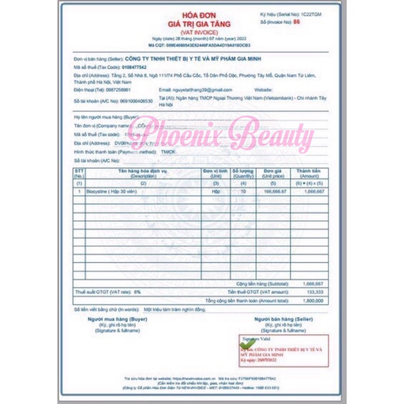 Viên Uống Đẹp Da, Khoẻ Tóc Móng, Giảm Mụn, Mờ Thâm Nám, Chống Lão Hoá Biocystine - Nhập Khẩu Chính Hãng 30 viên