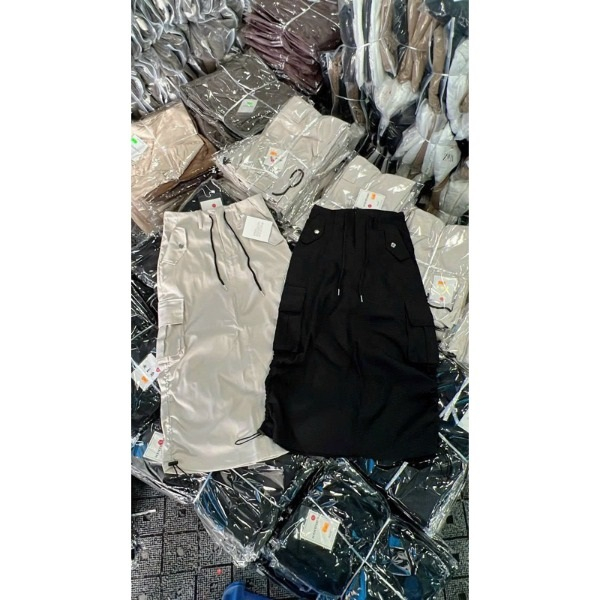 Chân váy rút sườn túi hộp mã mới hot hit siêu xinh , Chân váy dáng dài phối túi hộp dây rút siêu hot