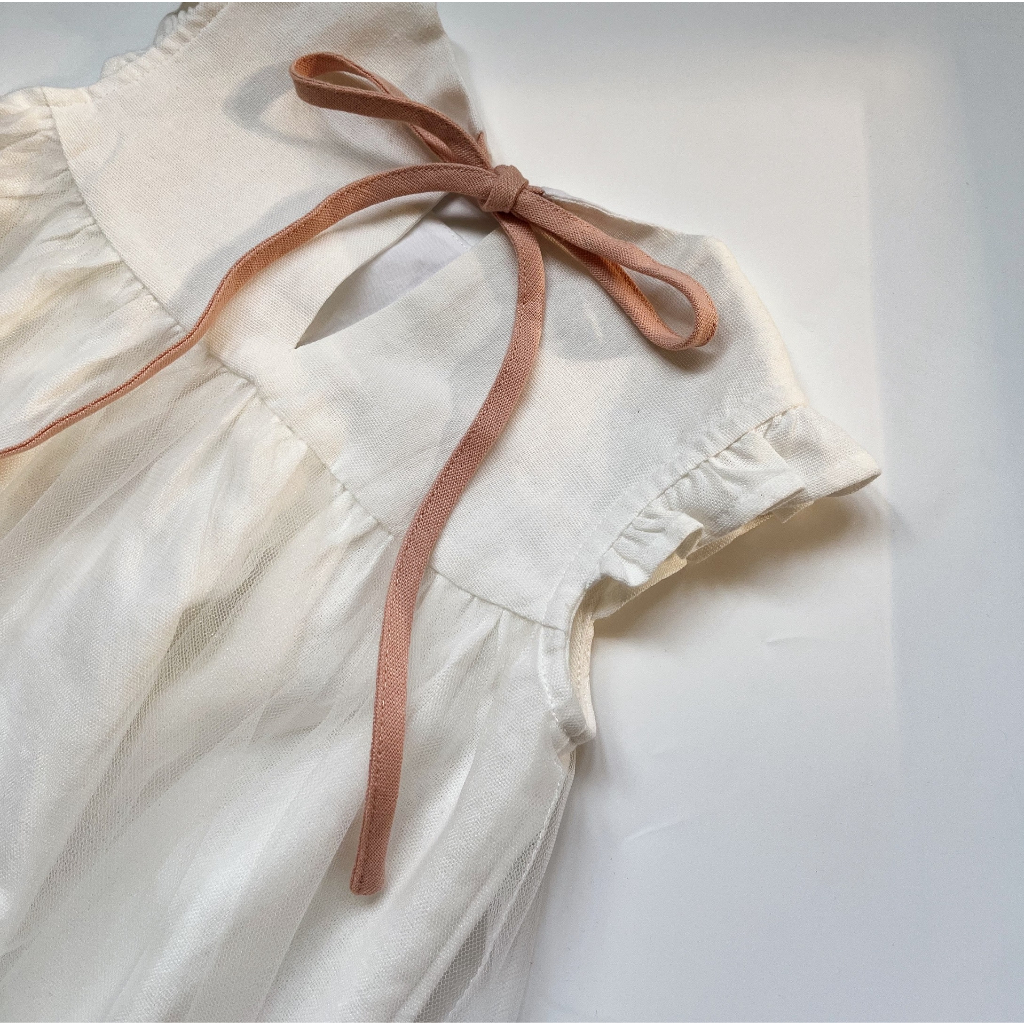 Đầm trắng linen 2 lớp cho bé gái - CLOUD DRESS
