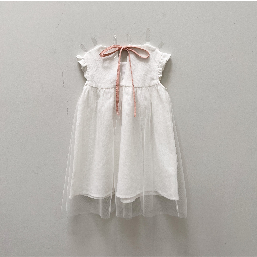 Đầm trắng linen 2 lớp cho bé gái - CLOUD DRESS