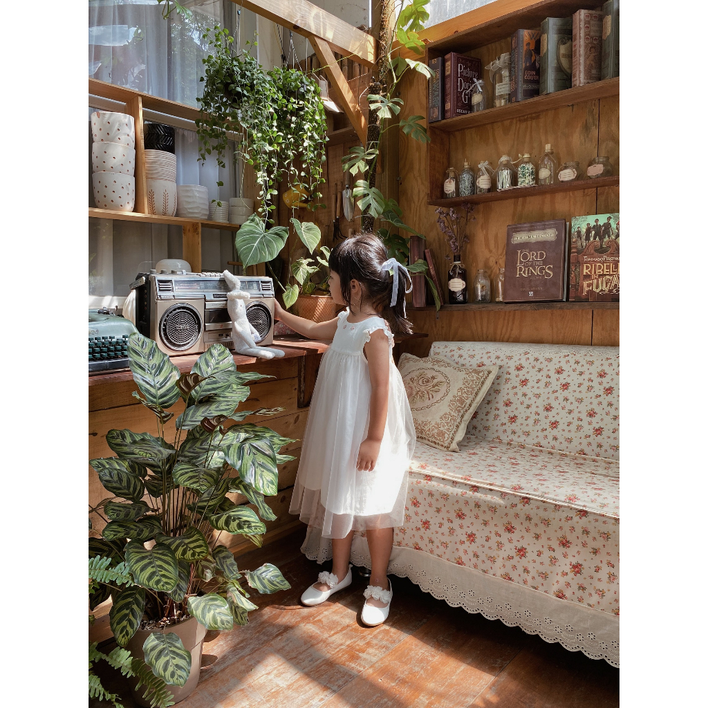 Đầm trắng linen 2 lớp cho bé gái - CLOUD DRESS