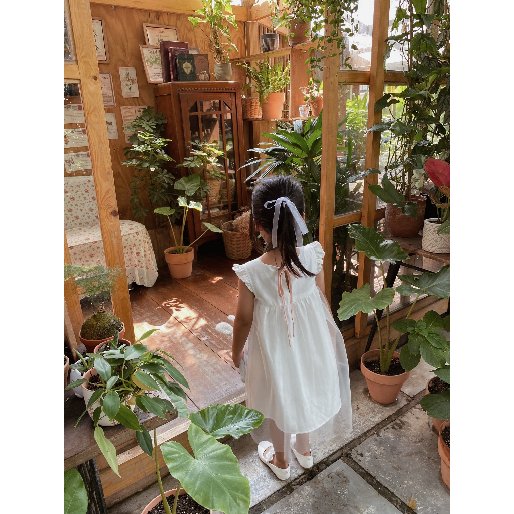 Đầm trắng linen 2 lớp cho bé gái - CLOUD DRESS