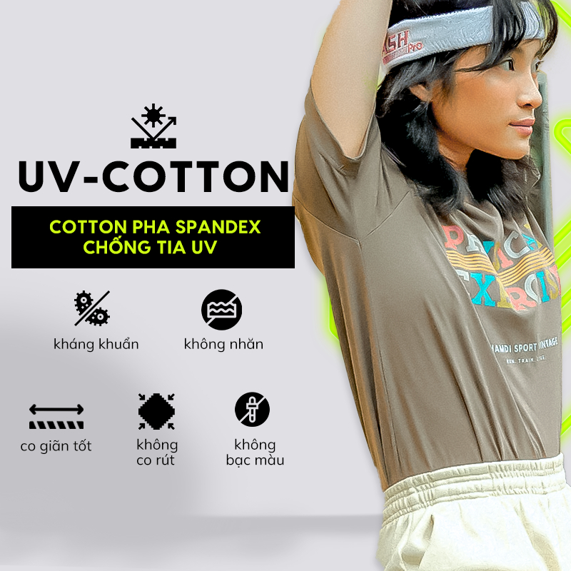 Áo Thun Unisex SHAMDI Vitage Physical Excercise Vải Cotton Spandex Chống Tia UV và Kháng Khuẩn - SD1190