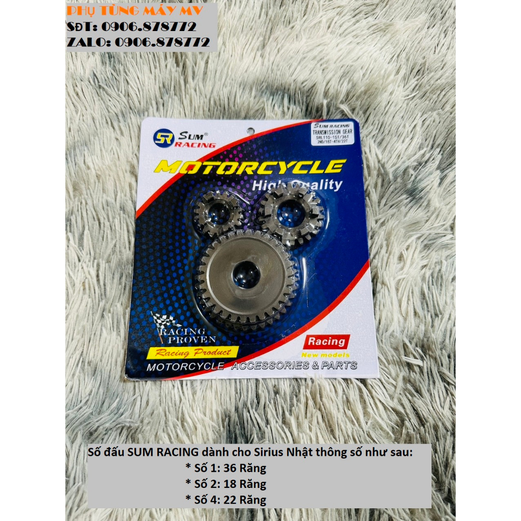 Số đấu SUM 1.2.4 dành cho xe Sirius