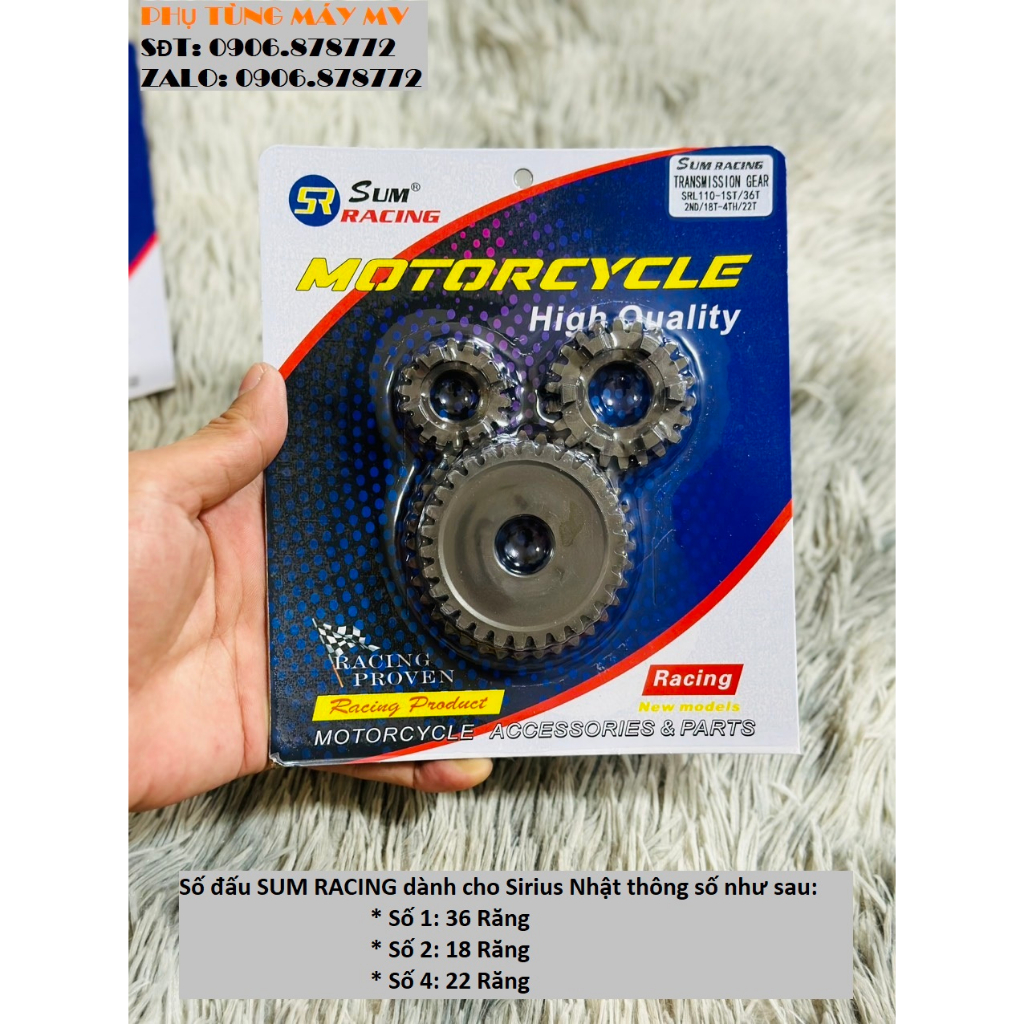 Số đấu SUM 1.2.4 dành cho xe Sirius