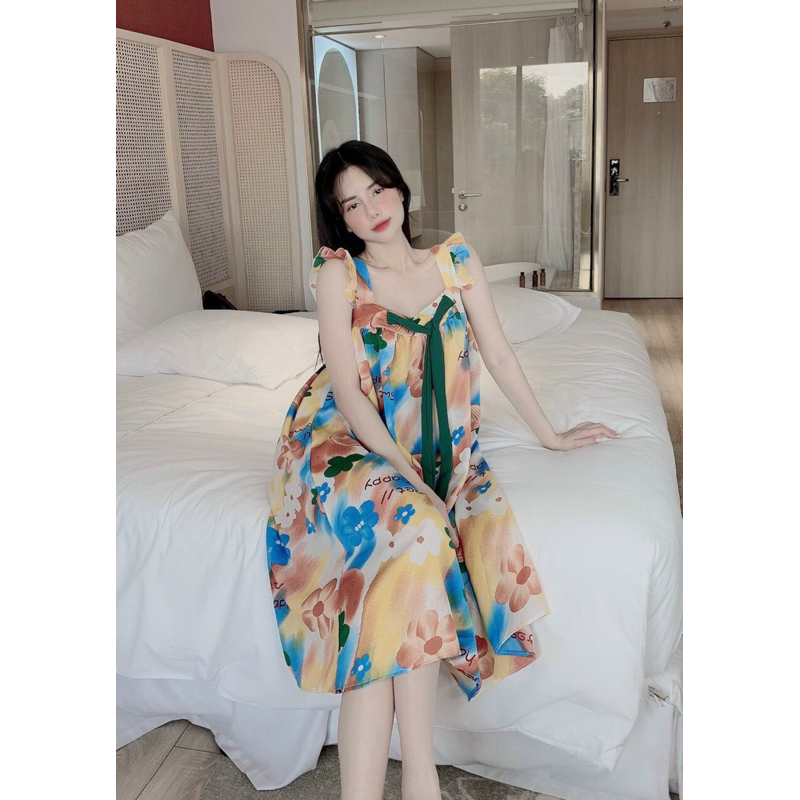 Đầm ngủ mona chất lụa mango