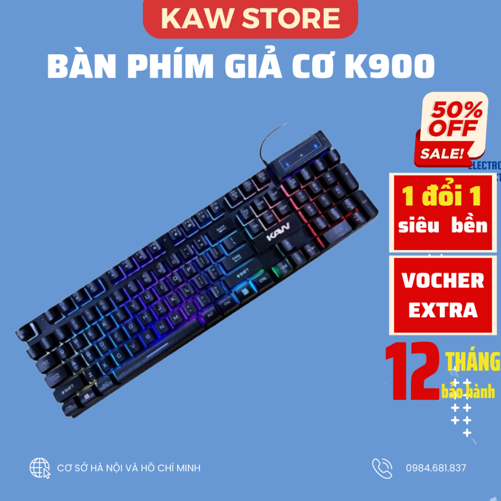 Bàn phím chơi game,làm việc mẫu mới nhất 2022 - K900 KAW hàng nhập khẩu-Bảo hành chính hãng