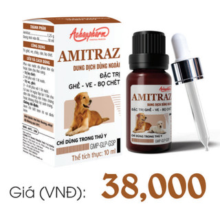 Amitraz - chai 10ml - dung dịch nhỏ ghẻ - ve - rận cho thú cưng