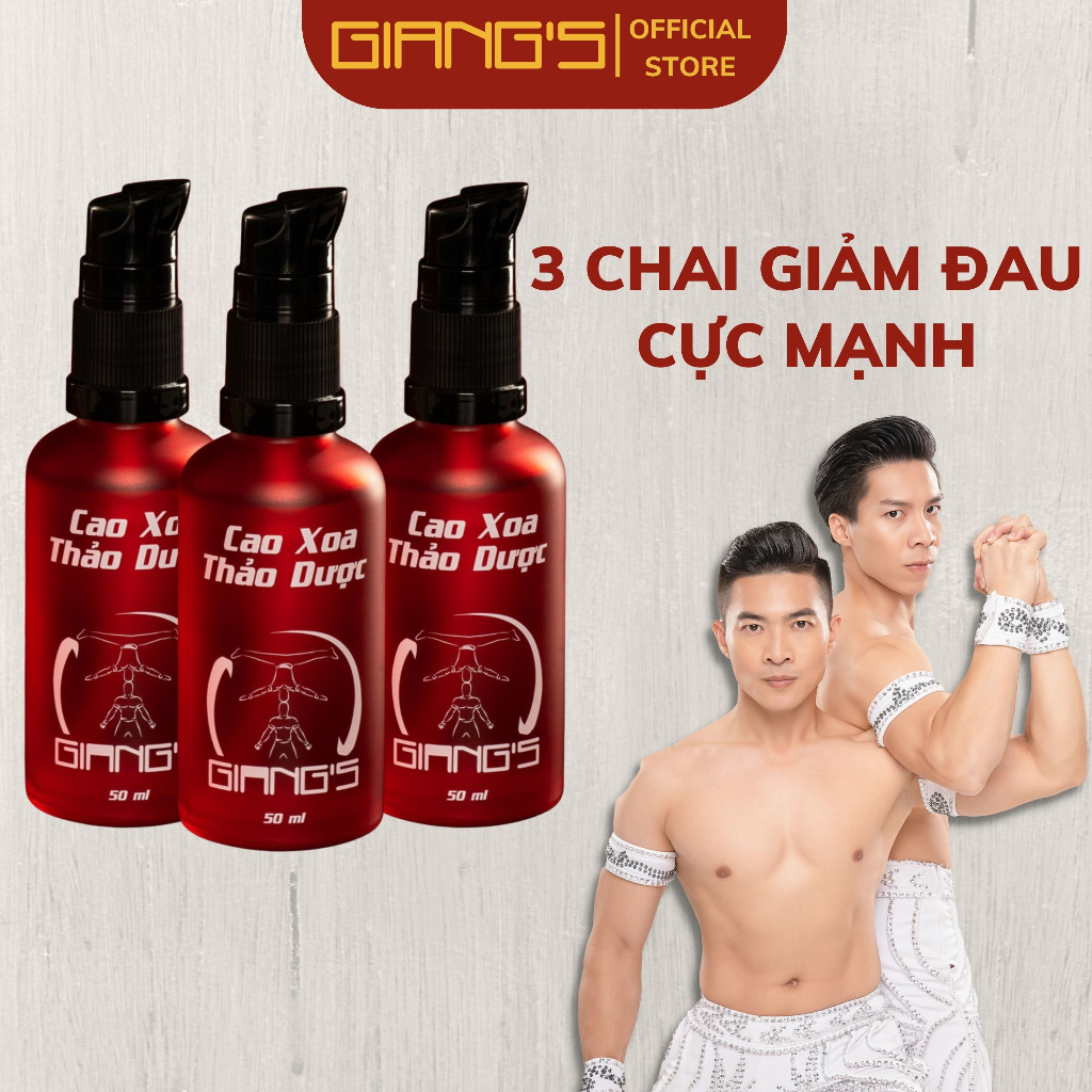 Dầu nóng xoa bóp Quốc Cơ Quốc Nghiệp Combo 03 chai 50ml - Cao xoa bóp thảo dược giảm đau cực mạnh