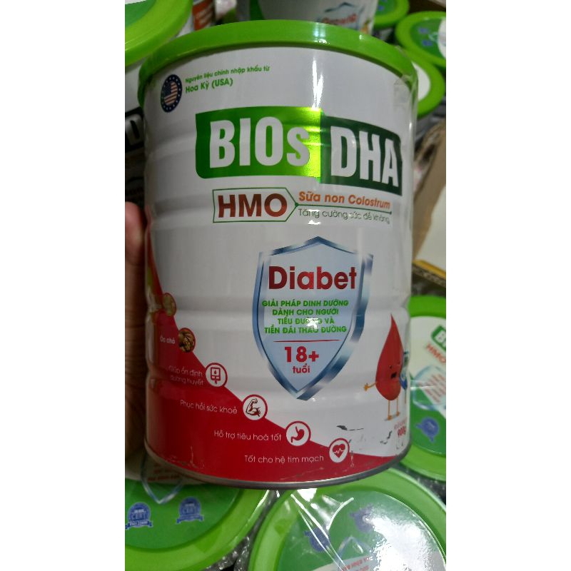 Sữa tiểu đường BIOS DHA DIABET 900g, 03/2024