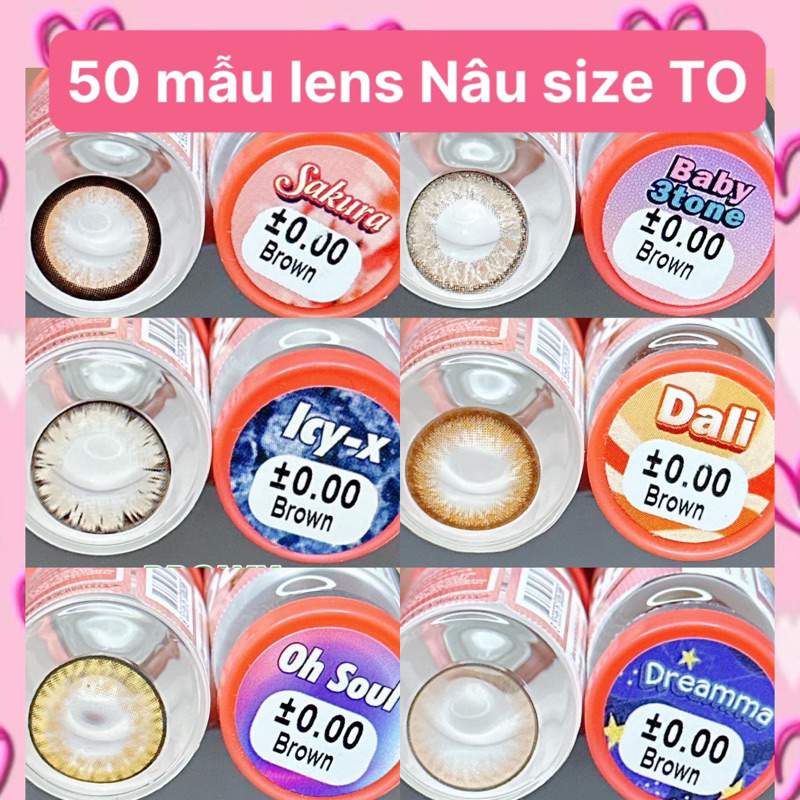 50 mẫu lens Nâu_Brown Hot size Giãn To_Kính giãn tròng to_Sam Eyes