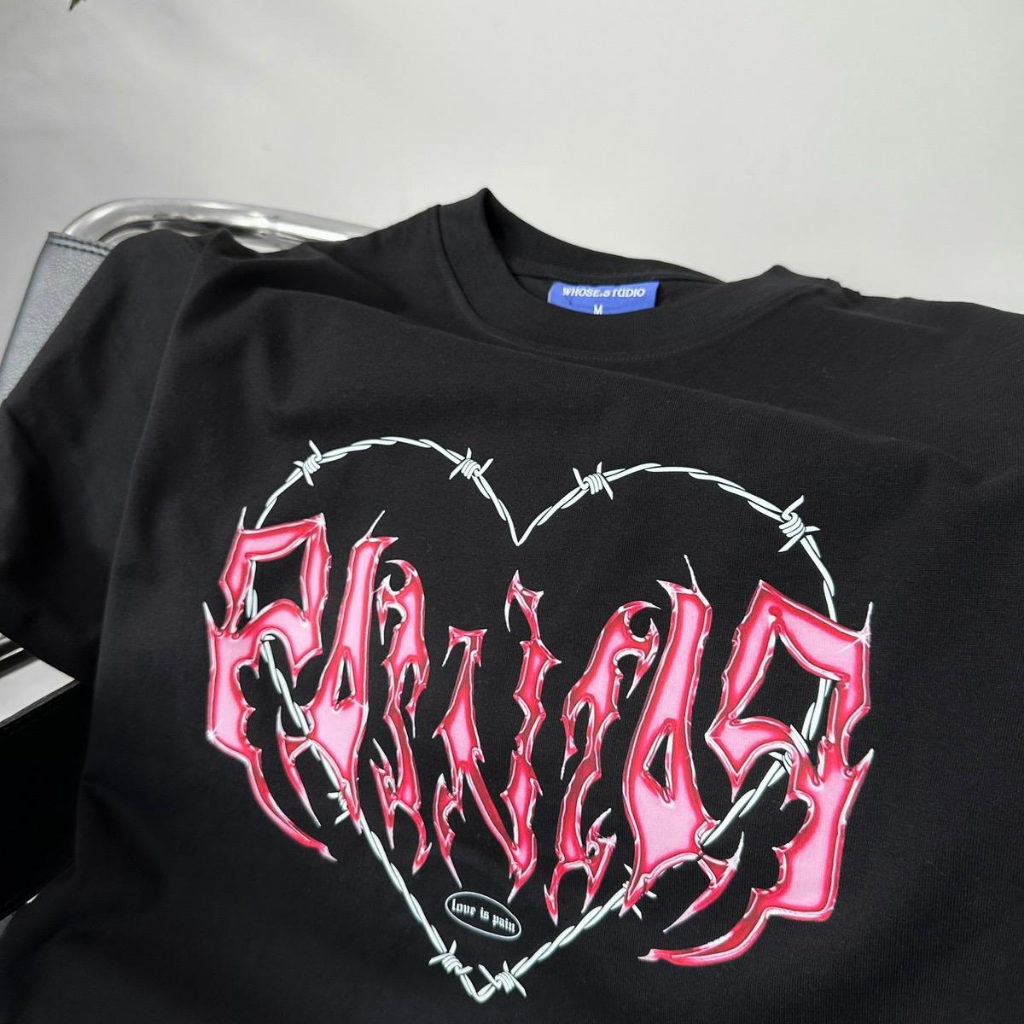 HEART PINK - Áo thun trái tim đen