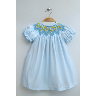Đầm smock vip xanh