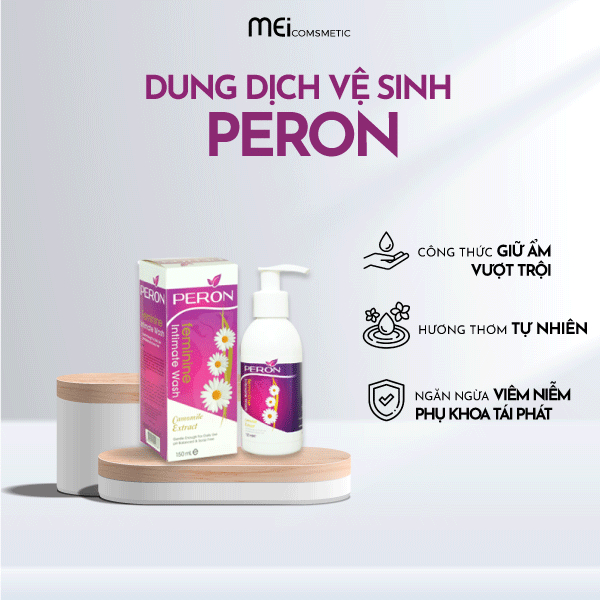 Dung dịch vệ sinh phụ nữ PERON 150ml nhập khẩu Châu Âu- Giúp Kháng Khuẩn, Cân Bằng PH, Khô thoáng