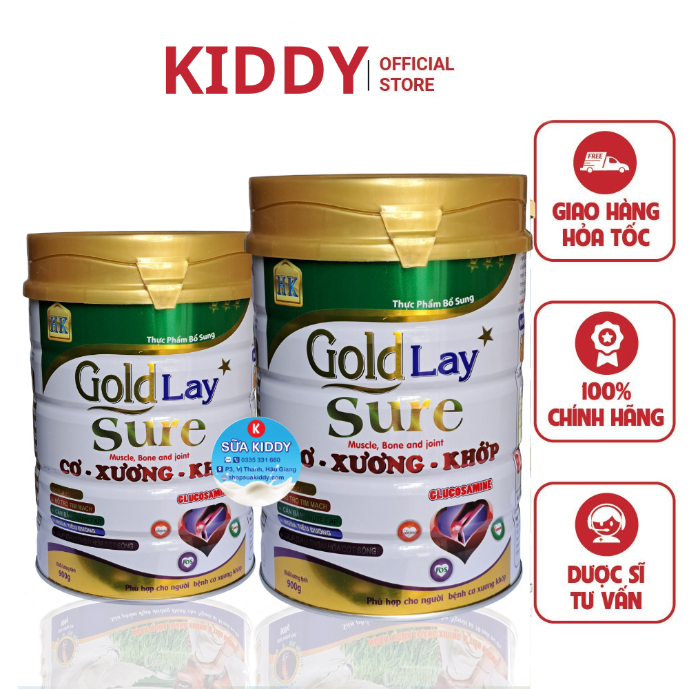 combo 2 lon Sữa Goldlay Sure 900g dinh dưỡng chuyên biêt cho CƠ XƯƠNG KHỚP với Glucosamine (gold lay) (kiddy1234)