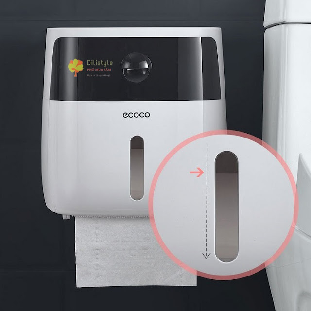 Hộp đựng giấy vệ sinh Ecoco dán tường cao cấp 2 tầng