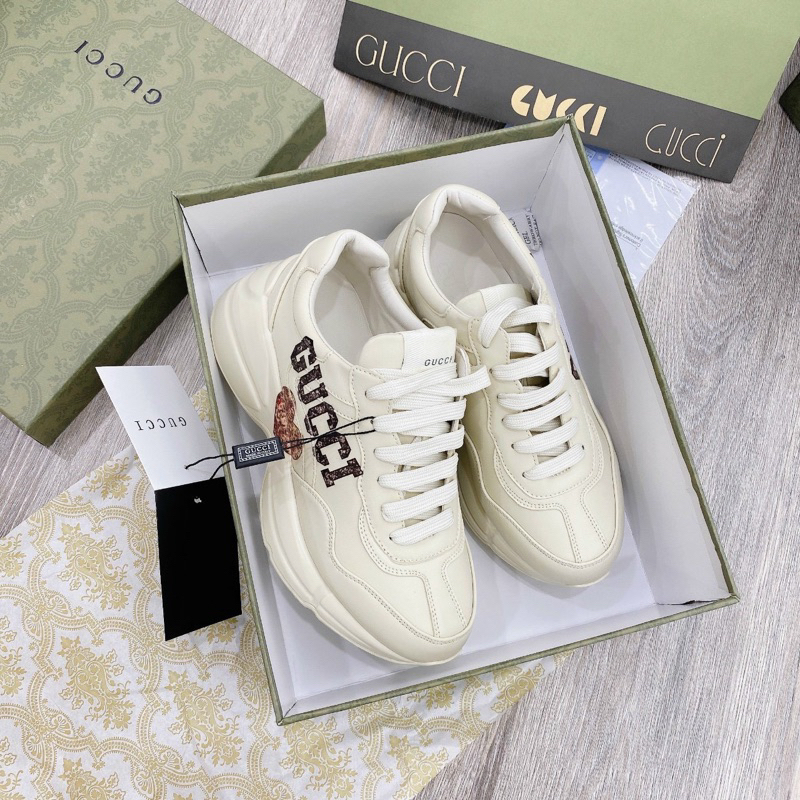 Giày thể thao Gucci tim kem cao cấp nữ