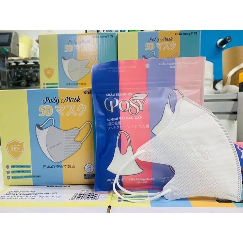 Khẩu Trang 5D Mask POSY 3 Lớp Kháng Khuẩn,Kiểu Dáng Ôm Sát Khuôn Mặt