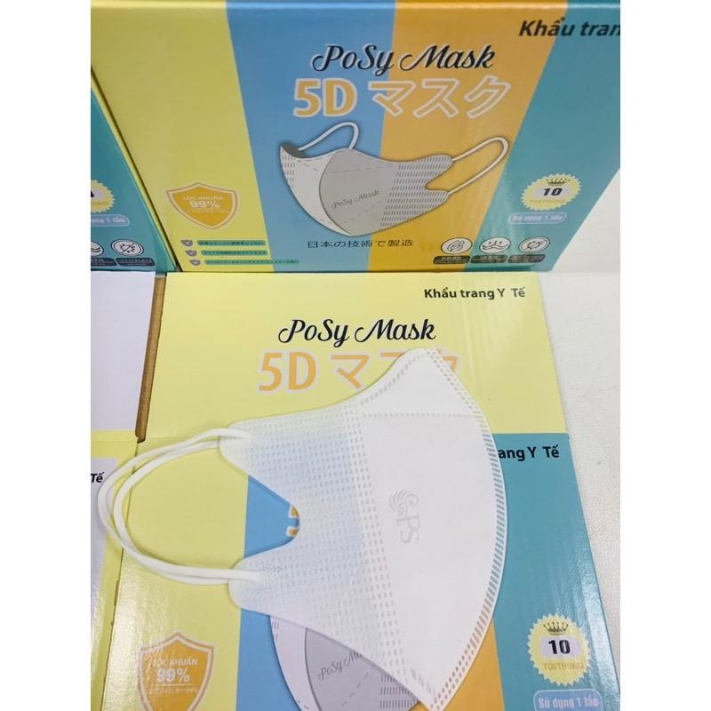Khẩu Trang 5D Mask POSY 3 Lớp Kháng Khuẩn,Kiểu Dáng Ôm Sát Khuôn Mặt