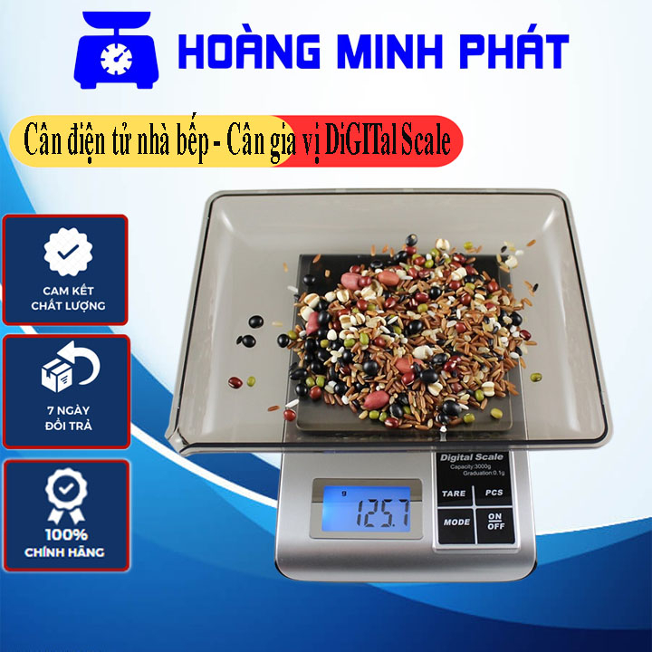 Cân tiểu ly điện tử để bàn nhà bếp có chức năng đếm số lượng Digital 500g 3kg 5KW