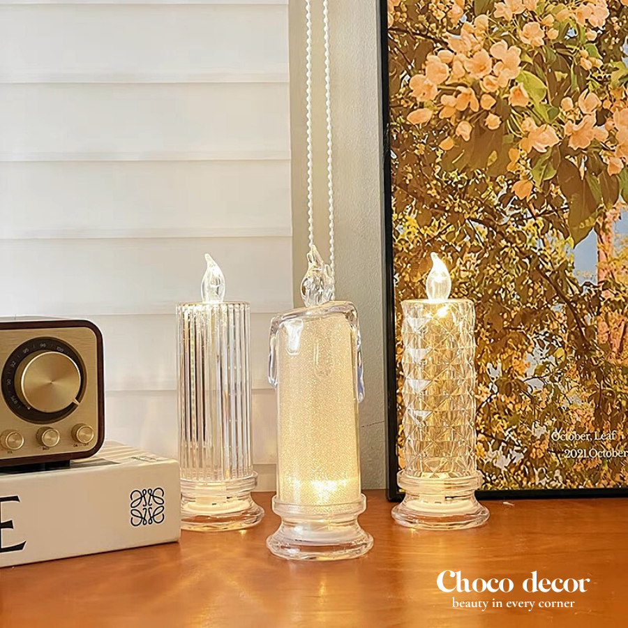 Đèn led hình nến phong cách Châu Âu decor, trang trí nhà cửa, phụ kiện chụp ảnh