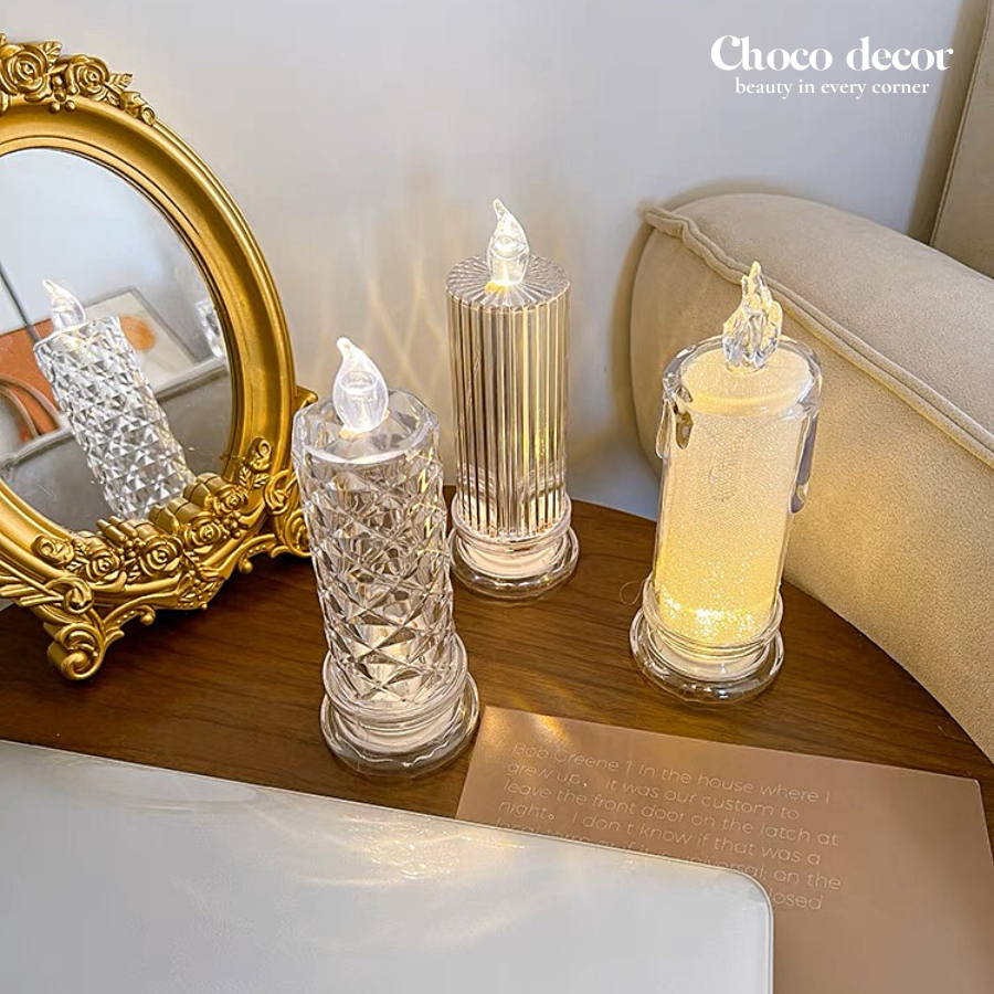 Đèn led hình nến phong cách Châu Âu decor, trang trí nhà cửa, phụ kiện chụp ảnh