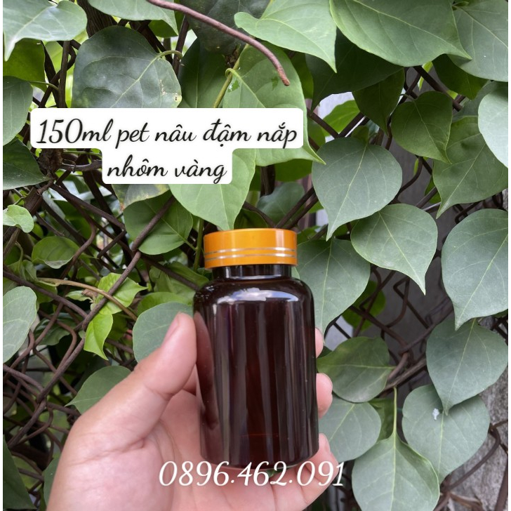 CHAI NHỰA PET TRONG/PET NÂU ĐẬM ĐỰNG VIÊN NÉN,VIÊN NANG,VIÊN HOÀN 150ML NẮP NHẤN/NẮP NHÔM VÀNG/NẮP BẠC