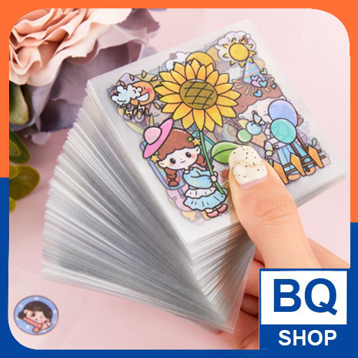 Sticker Cute Cao Cấp Dán Cốc, Vở, Bình Nước, Hộp Bút 7.5*7.5cm Họa Tiết Hoạt Hình BQSHOP