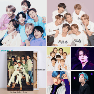 Tranh Tô Màu Số Hóa BTS V Jungkook Jimin Căng Khung Sẵn Dalicustom 24-36 Màu 40x50cm 40x40cm Hàng Có Sẵn