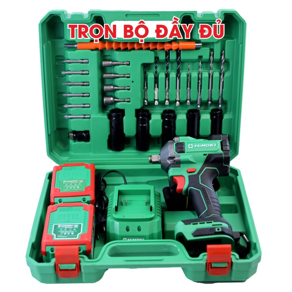 Máy siết bulong Himoki HM-IW450N đầu 2 trong 1 - Siết bulong Lực siết 450Nm bảo hành chính hãng