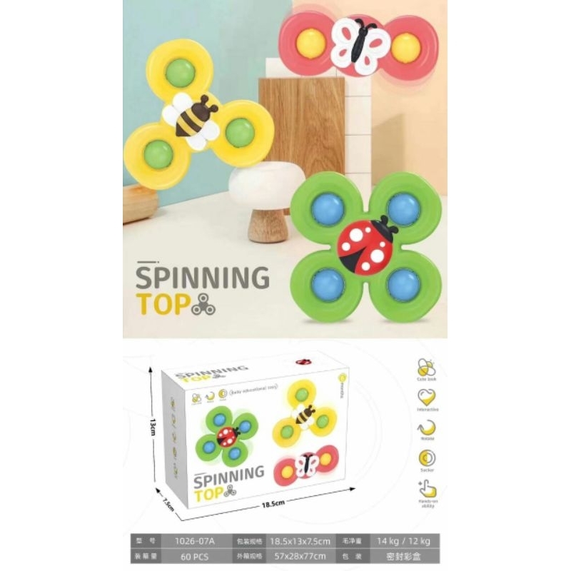 Đồ Chơi Con Quay Spinner Vui Nhộn, Gồm 3 Chi Tiết Hình Côn Trùng, Hình Bướm, Hình Con Ong Dễ Thương