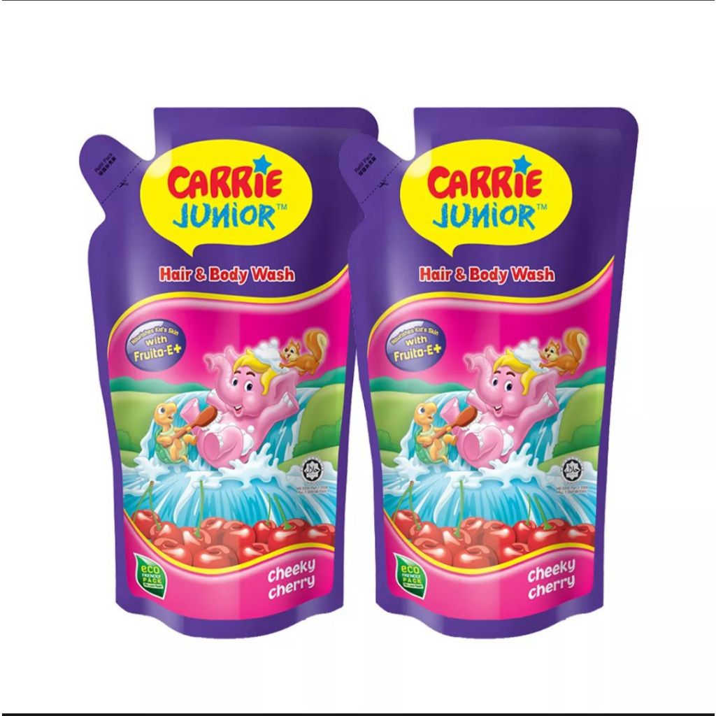 Combo 2 Túi Sữa Tắm Gội Carrie Junior Hương Cherry 500G