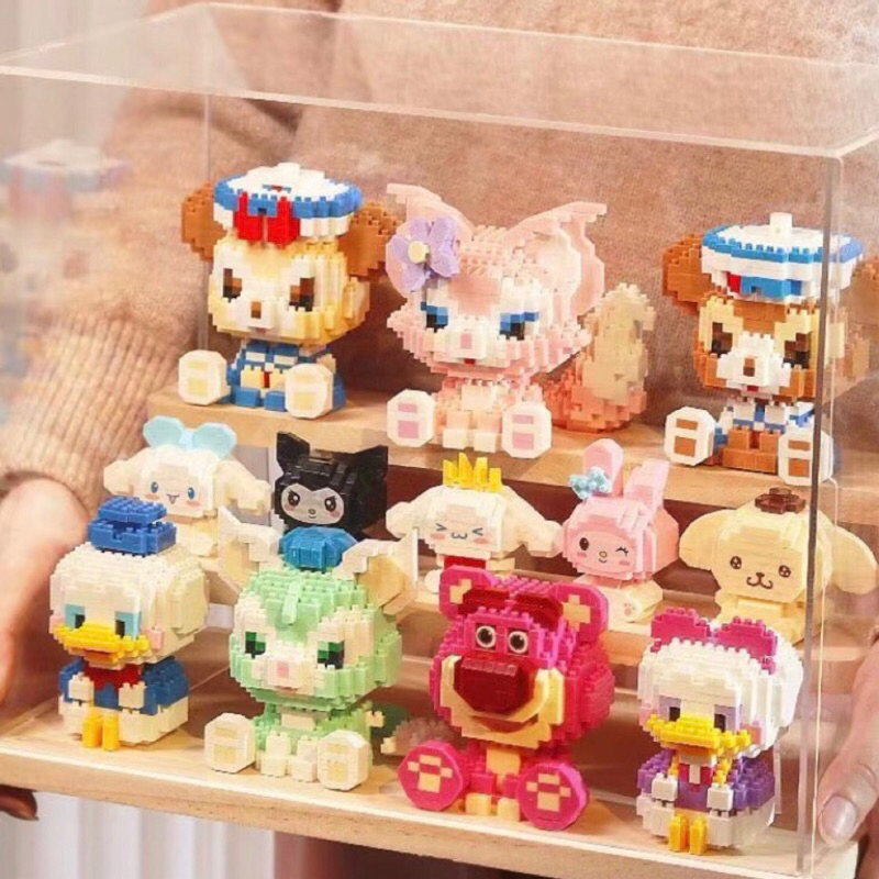 Đồ chơi lắp ráp mô hình mini siêu cute  nhân vật dễ thương disney gấu dâu