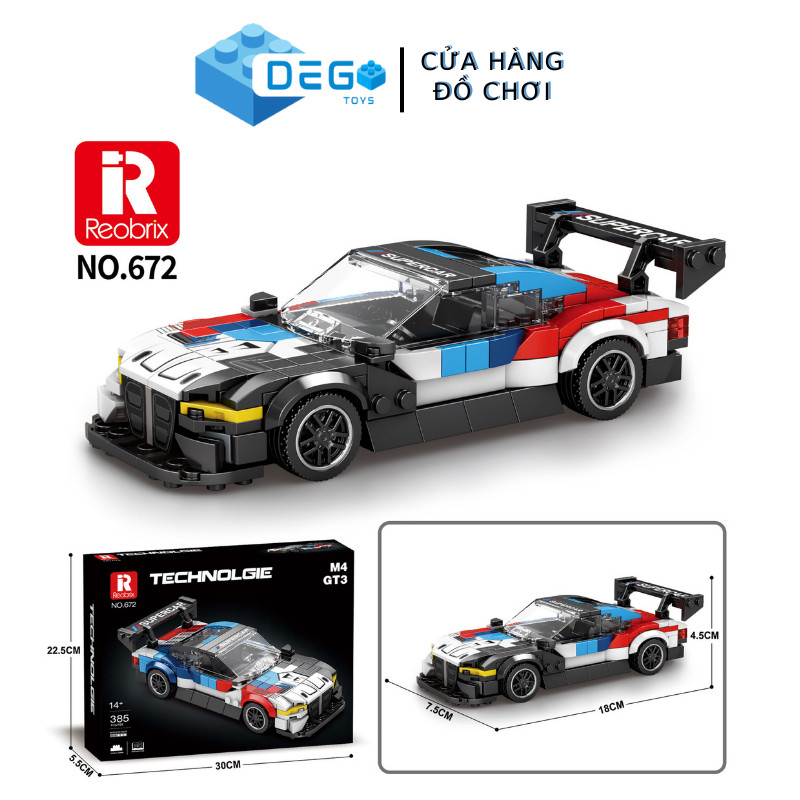 Đồ chơi lắp ráp xe Speed Champions BMM M4 GT3 , Đồ chơi lắp ráp xe racing car SKU 672 - DegoToys