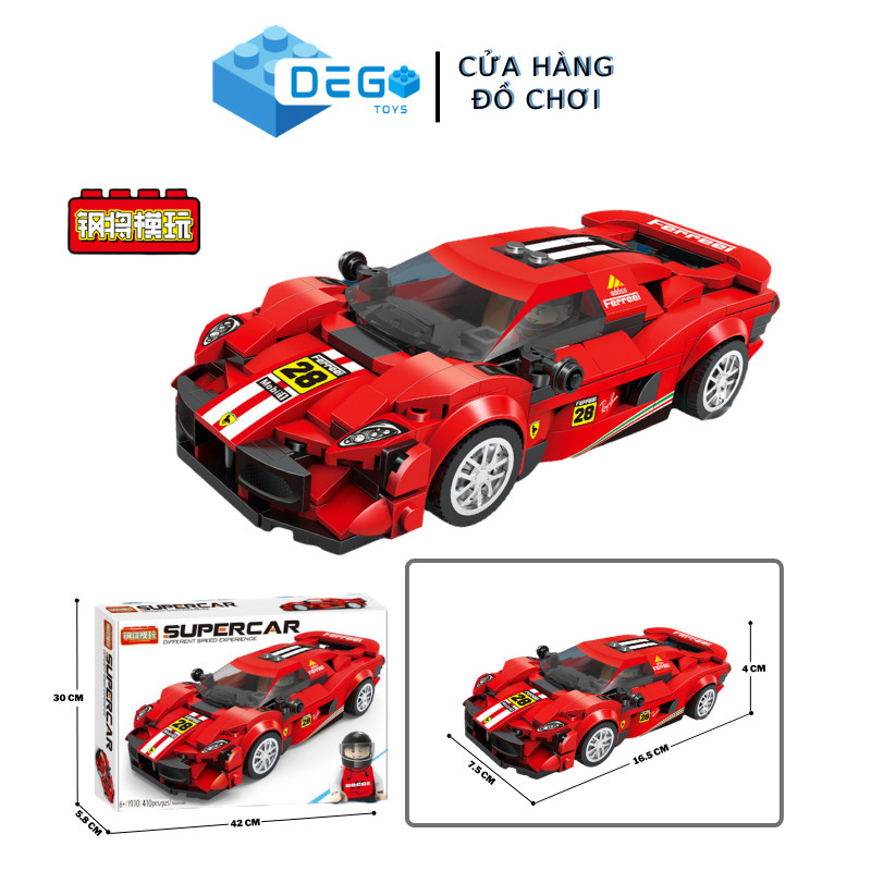 Đồ chơi lắp ráp xe Speed Champions Fefari 488 , Đồ chơi lắp ráp xe racing car SKU Y110 - DegoToys
