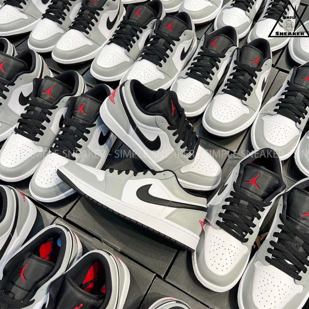 Giày Nike Jordan 1 Low Smoke Grey V2 Chính Hãng 🔴SIMPLE SNEAKER🔴Jordan 1 Smoke Grey V2 2023 Màu Xám Giày Thể Thao Nam Nữ