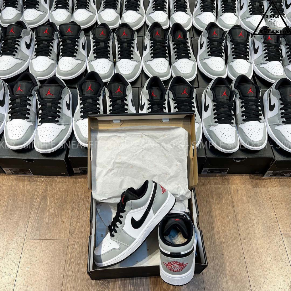 Giày Nike Jordan 1 Low Smoke Grey V2 Chính Hãng 🔴SIMPLE SNEAKER🔴Jordan 1 Smoke Grey V2 2023 Màu Xám Giày Thể Thao Nam Nữ