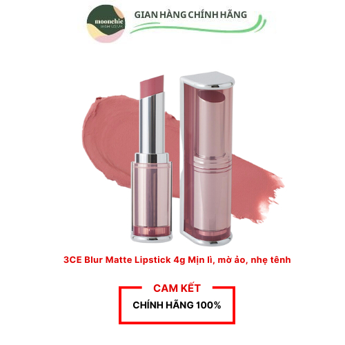 3CE Blur Matte Lipstick 4g Mịn lì, mờ ảo, nhẹ tênh | Official Store Lip Make up Cosmetic