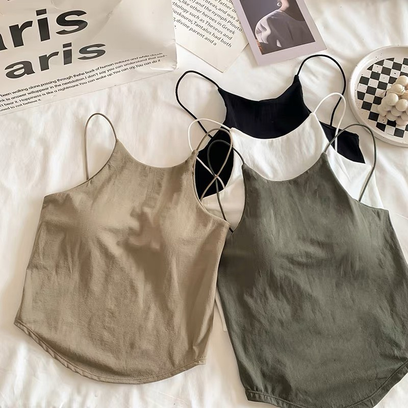 Áo Bra Nữ 2 Dây Mảnh Cổ Yếm Dáng Lửng Có Đệm Ngực Trend Mới Bikini Wannale 18665