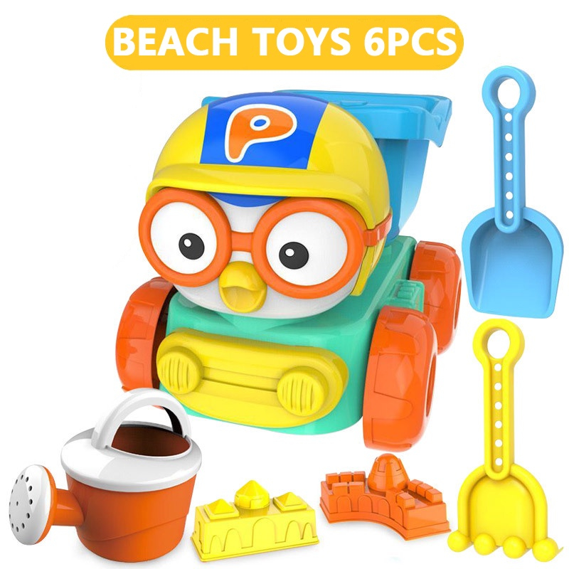 Đồ chơi xe xúc cát hình Pororo/ Petty dễ thương thích hợp cho bãi biển dành cho trẻ