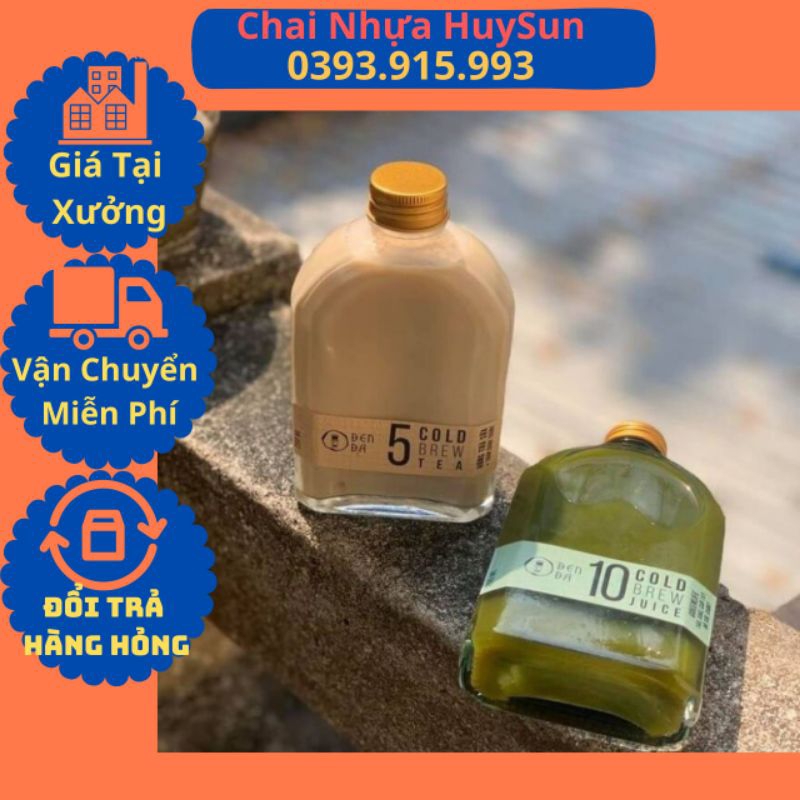 ( Giá sỉ) Chai Nhựa Dẹp Vuông, Dẹp Vai Bầu, Dẹp Vai Ngang 330ml Đã Kèm Nắp