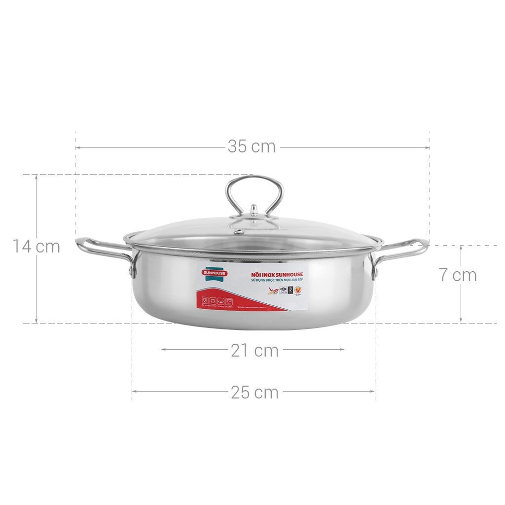 NỒI LẨU INOX 1 ĐÁY SUNHOUSE SHL24