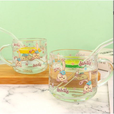 Cốc thỏ tím stella lou có quai CTT17 ly thủy tinh dễ thương