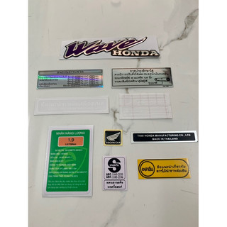 Trọn bộ tem thông số tem nổi dán mặt nạ Wave Thái 110 vip và tem nhãn dán năng lượng xe Wave alpha hàng nhập Thái Lan