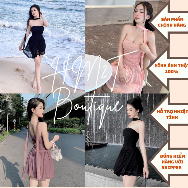 Yoona Auth &HM2T -Đầm xoè dự tiệc cup ngực kèm dây sang chảnh nhiều màu