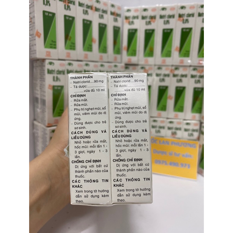 Vệ Sinh Mắt Mũi. Natriclorid. Lốc 10 chai 10ml.
