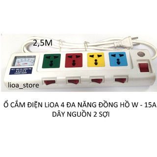 Ổ CẮM LiOA 4 ĐA NĂNG -CÔNG SUẤT LỚN CÓ ĐỒNG HỒ W .