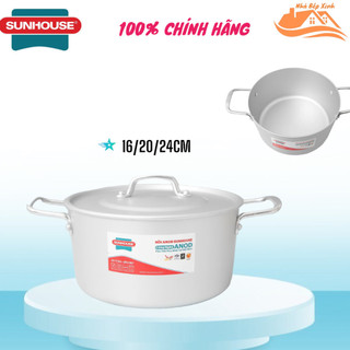 Nồi nhôm anod sunhouse đủ size 16/20/24cm (shg2716sa/shg2720sa/shg2724sa