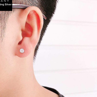 Bông tai tròn nhỏ bạc ý 925 Khuyên tai bạc nữ vòng tròn trơn Basic